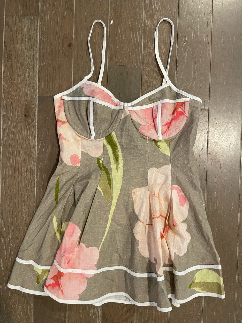 SABO Meadow Top Fiori Floral Bustier Peplum Top NWT XS / US 2